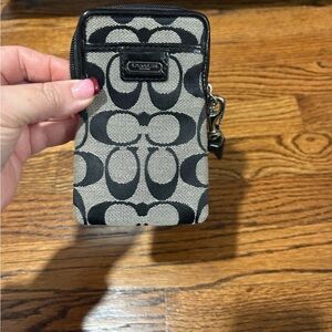 Coach Signature Black and Gray Phone Holster